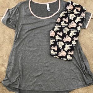 Lularoe Skating Leggings & Perfect T